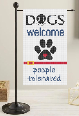 Dogs Welcome Mini Flag Kit - Needlepoint by Laura