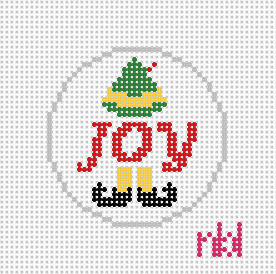 Elf Joy Mini Ornament - Needlepoint by Laura