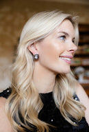 Emilia - Large Rectangle Textured Bezel Earring - 18k Gold Plated- Darby Clark Collection-2