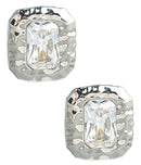 Emilia - Large Rectangle Textured Bezel Earring - 18k Gold Plated- Darby Clark Collection-4