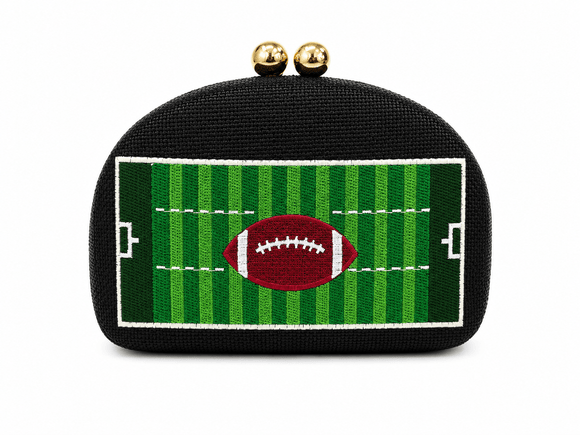 Football- Embroidered Clutch