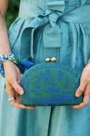 Garden Party- Green Combo- Embroidered Clutch-1