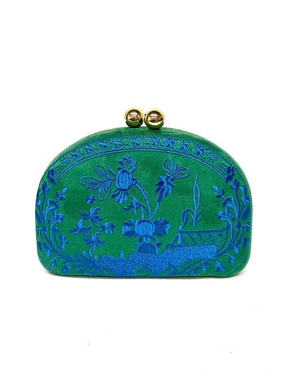 Garden Party- Green Combo- Embroidered Clutch