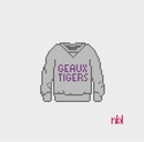 LSU Sweatshirt Needlepoint Canvas- 18 mesh Grey-1