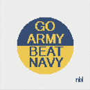 Go Navy- Beat Army or Go Army- Beat Navy 4 inch round needlepoint canvas-2