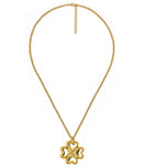 Puffy Shamrock Necklace with gold chain - 18k Plated Necklace-1