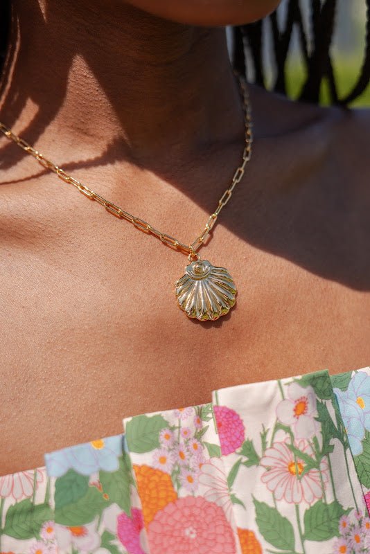 Gold Dune Charm Necklace - 18k Gold Plated - Jess Fay Collection