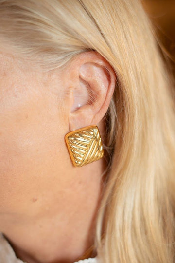 Griffith - Puffy 18k Plated Gold Statement Earring - Meeghan Mullin Collection - 0