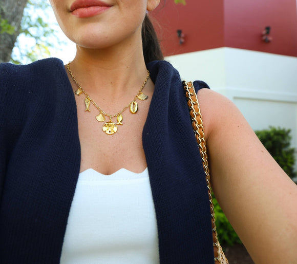 Harbour Charm Necklace - 18k Gold Plated - Belle of the Ball Collection