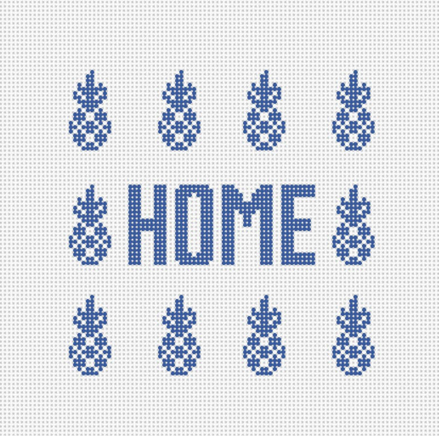 HOME Pineapple Canvas 6 by 6 on 13 - Needlepoint by Laura