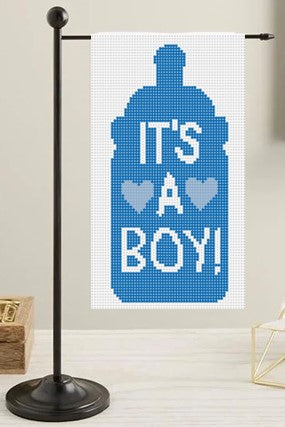 It's a Boy Bottle Mini Flag Kit - Needlepoint by Laura