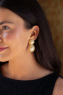 Jackie Pearl & Gold Roped Statement - Earrings - Belle of  the Ball-2