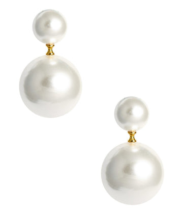 June - Double Pearl Stud Earring