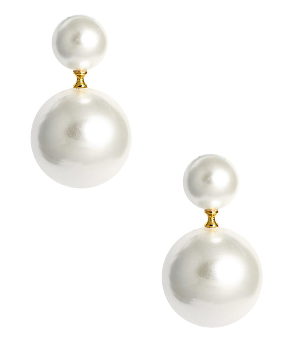June - Double Pearl Stud Earring