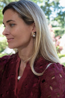 Kennedy Earrings - Rhinestone & Pearl- 18k Gold Plated - Kristin Kennedy Collection-7