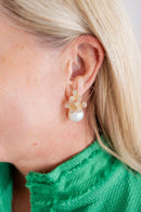 Kennedy Earrings - Rhinestone & Pearl- 18k Gold Plated - Kristin Kennedy Collection-2