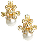 Kennedy Earrings - Rhinestone & Pearl- 18k Gold Plated - Kristin Kennedy Collection-1