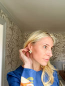Kennedy Earrings - Rhinestone & Pearl- 18k Gold Plated - Kristin Kennedy Collection-3