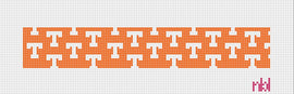 Tennessee Key Fob- Repeating T - Needlepoint by Laura