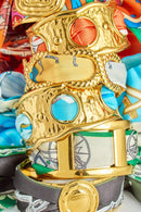 Wide Gold Scarf Cuff - Evie-13