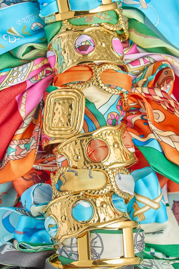 Wide Gold Scarf Cuff - Evie