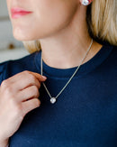 Large Rhinestone Bezel Necklace - 18k Gold Plated-3
