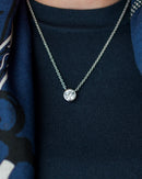 Large Rhinestone Bezel Necklace - 18k Gold Plated-5