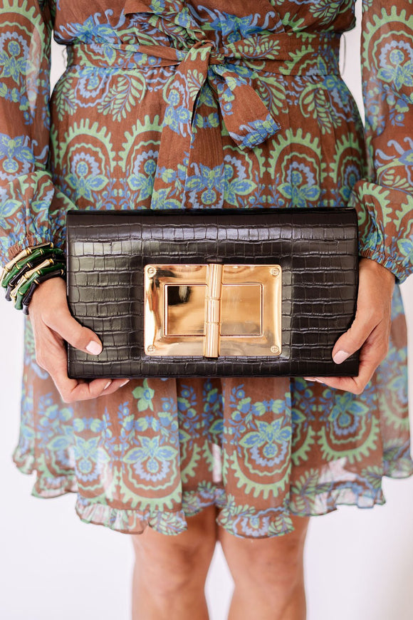 Lillian Croc Clutch