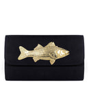 Avery Clutch - Black - XL Gold Charms-4