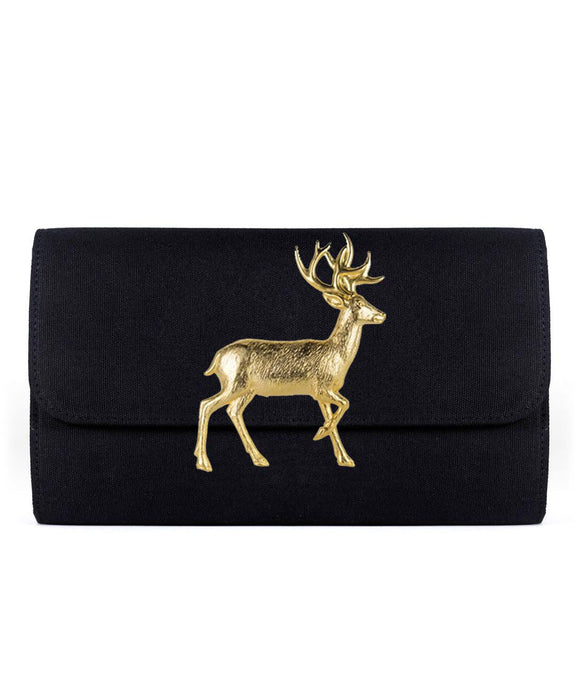 Avery Clutch - Black - XL Gold Charms