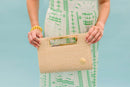 Chloe Clutch - Straw - Gold Charm-5