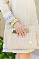 Chloe Clutch - Straw - Gold Charm-4
