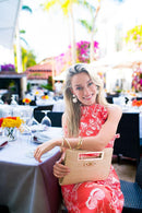 Chloe Clutch - Straw - Gold Charm-13
