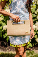 Chloe Clutch - Straw - Gold Charm-8
