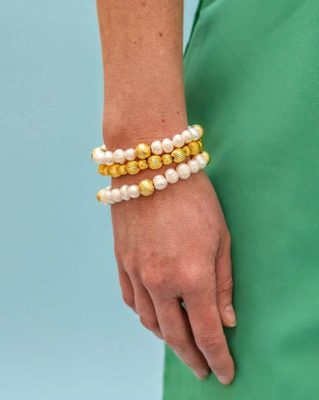 Georgia Beaded Bracelet - Freshwater Pearl and 10mm - 0