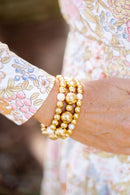 Georgia - Gold  & Freshwater Pearl Beaded Bracelet-2