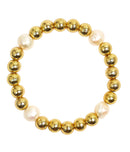 Georgia - Gold  & Freshwater Pearl Beaded Bracelet-1