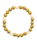 Georgia - Gold  & Freshwater Pearl Beaded Bracelet-5