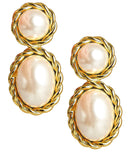 Jackie Pearl & Gold Roped Statement - Earrings - Belle of  the Ball-1