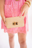 Lilly - Straw Clutch - Bamboo Toggle-5