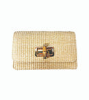 Lilly - Straw Clutch - Bamboo Toggle-6