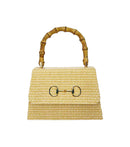 Straw Lulu Bag with Bamboo Handle-2
