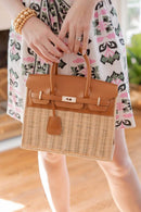 Margo Camel -  Wicker Handbag-10