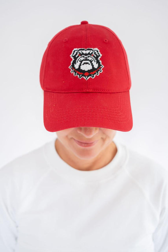 Needlepoint Baseball Hat - Bulldog