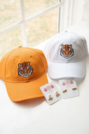 Needlepoint Baseball Hat - Tiger - White-3