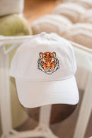 Needlepoint Baseball Hat - Tiger - White-5