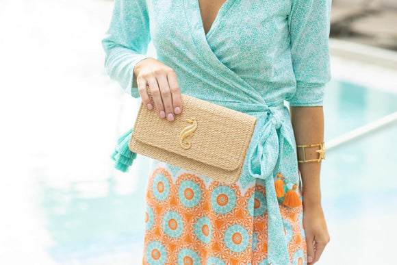 Ruby Straw Clutch