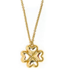 Puffy Shamrock Necklace with gold chain - 18k Plated Necklace-2