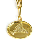 Map - Beach Tag Charm Necklace – 18k Gold Plated-6