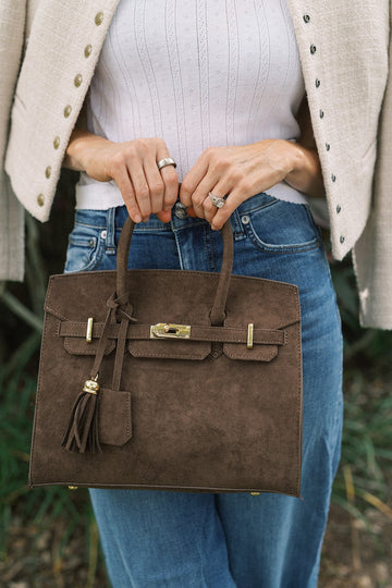 Margo -  Faux Suede Handbag